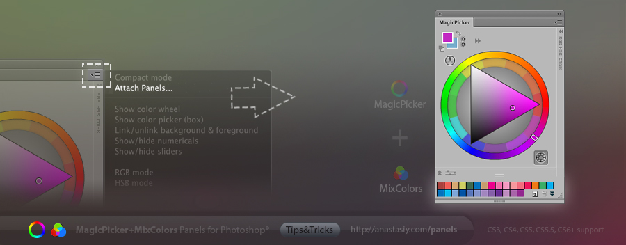 Frequent colors palette in MagicPicker + MixColors