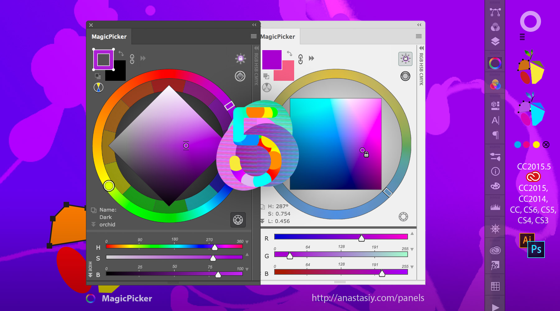 MagicPicker 5.0! Colorize Vector Shapes & Text, new features!