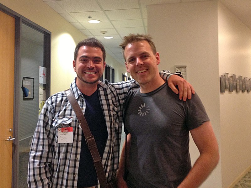 San Jose, 2013. Me and John Nack - former principal Photoshop manager. We're on the "Photoshop floor" in Adobe's HQ!