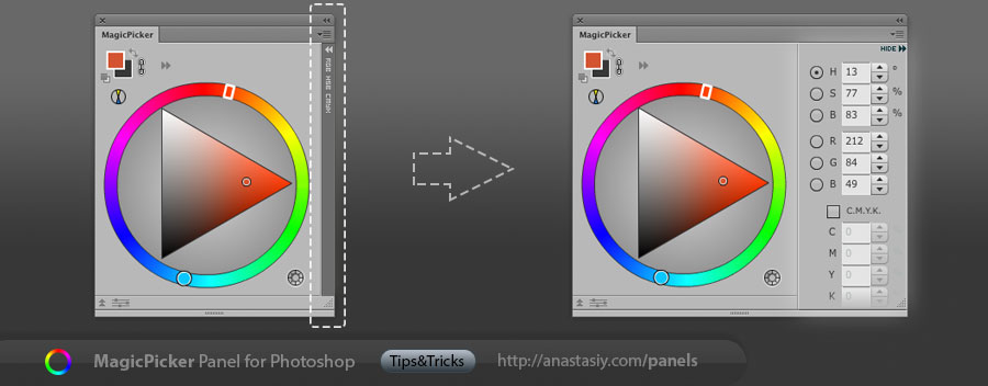 MagicPicker - expanding HSB/RGB values for color wheel and color picker
