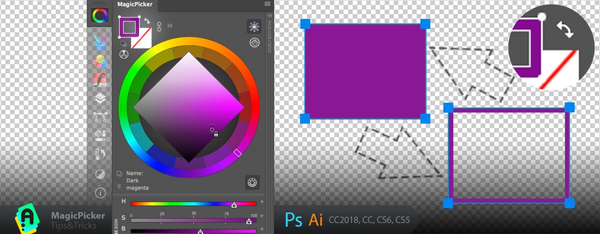Exchange transparency with color for vector shapes