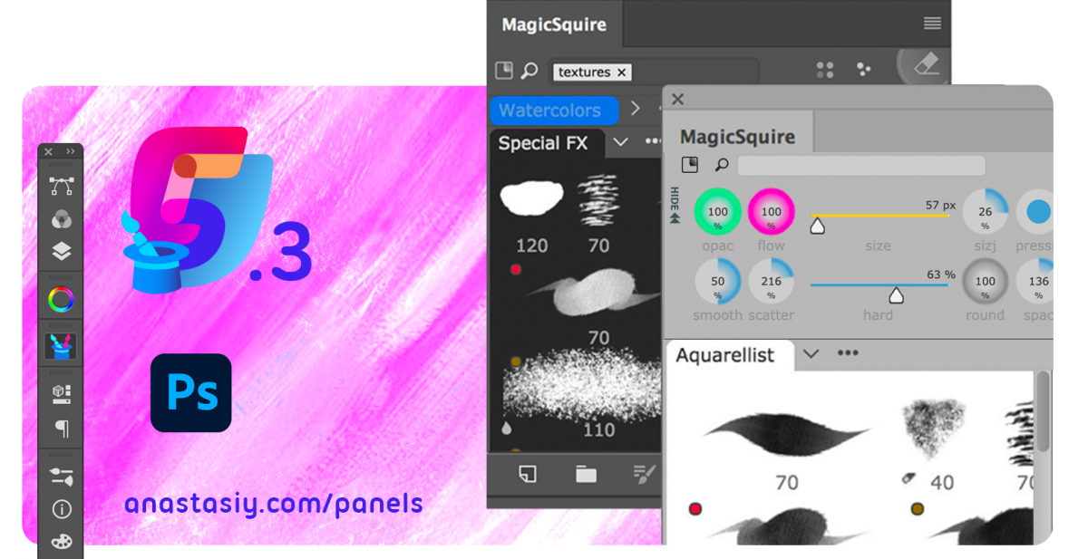 MagicSquire 5.3 update smoother Photoshop brush manager, more precise than ever