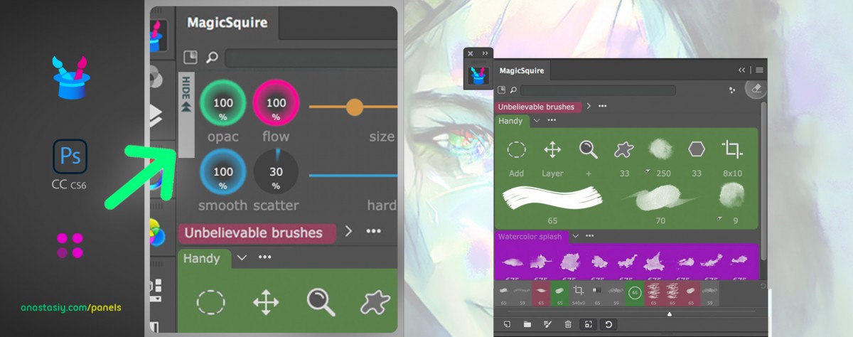 Tip#110: Hide/Show Photoshop Brush Controls in MagicSquire